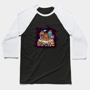 Monster Cake Party Baseball T-Shirt